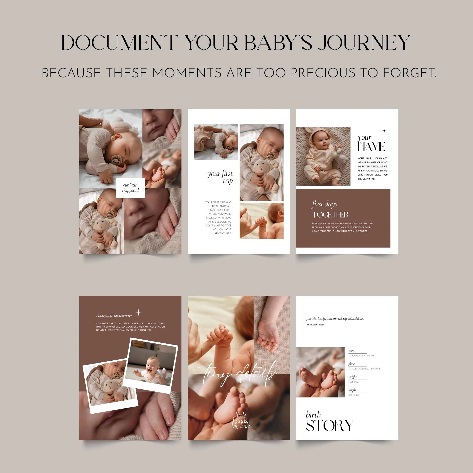 Newborn Baby Memory Magazine Template – 30 Pages – preview 2