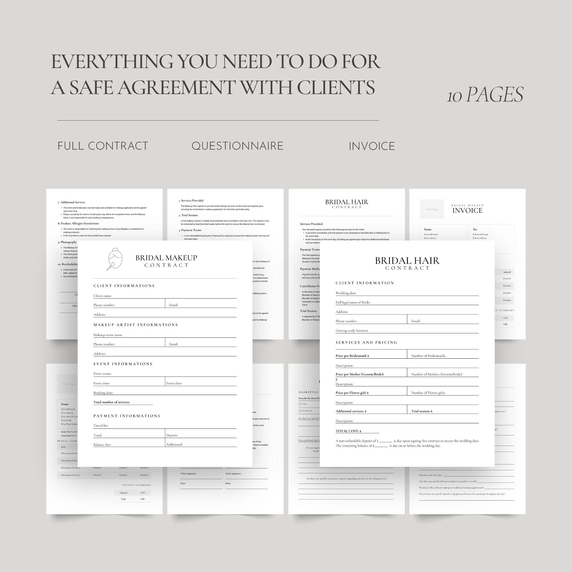 Bridal Hair & Makeup Contract Template Bundle – preview 2