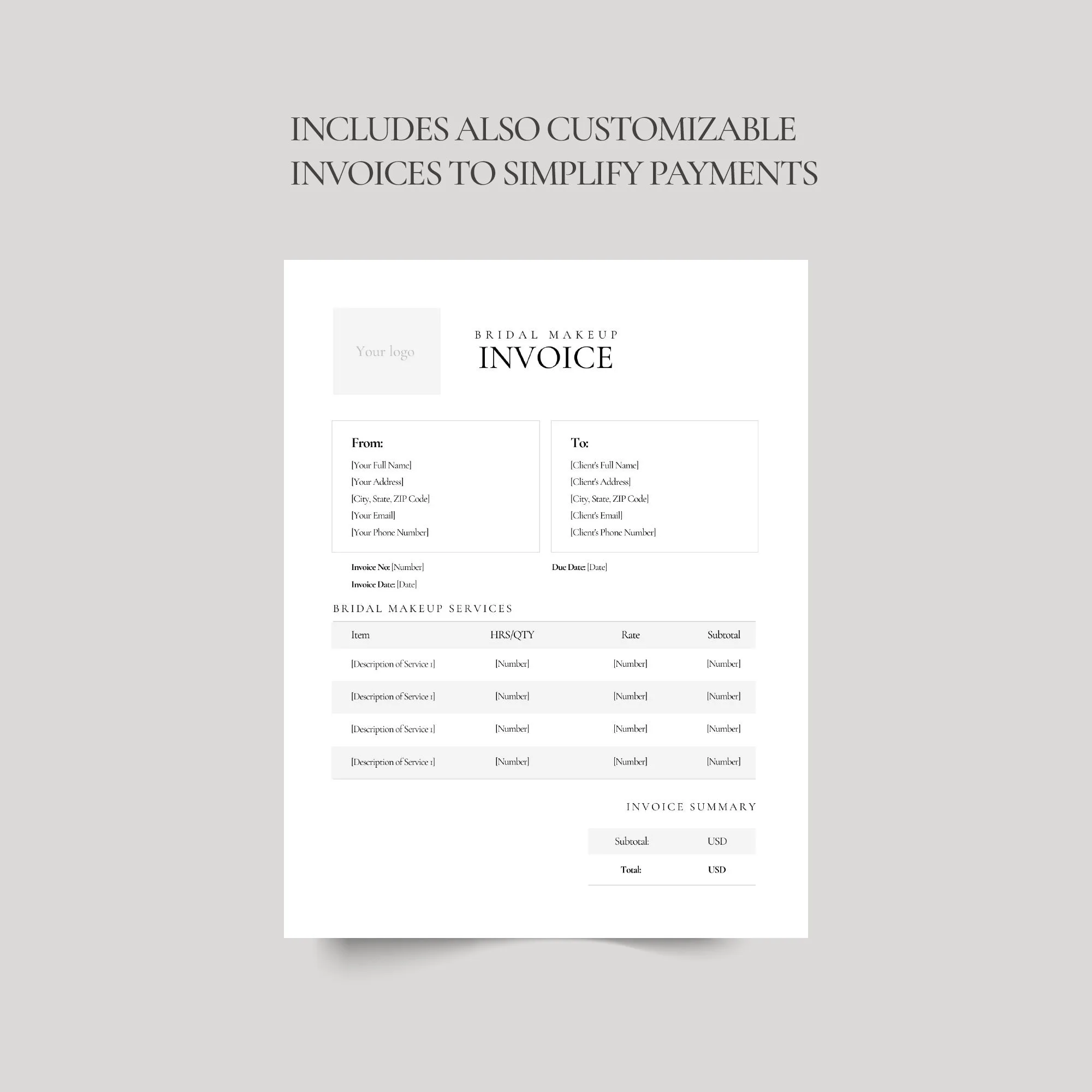 Bridal Hair & Makeup Contract Template Bundle – preview 7