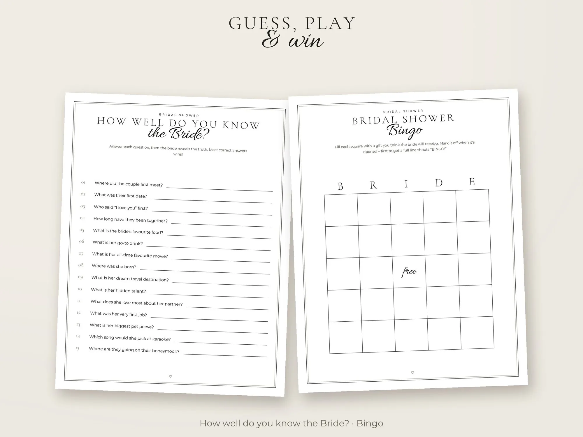 Bridal Shower Games Bundle – 15 Printable Games – preview 3