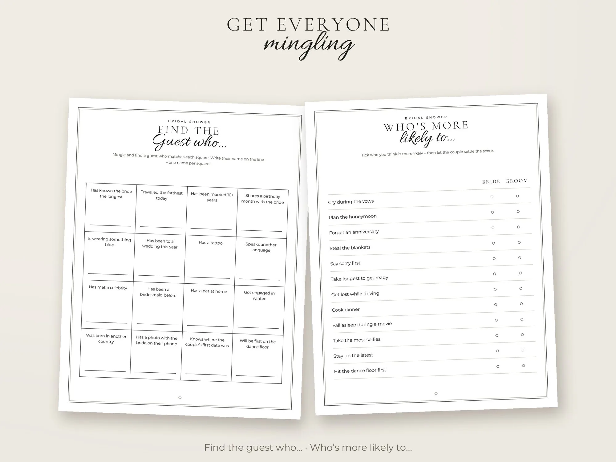 Bridal Shower Games Bundle – 15 Printable Games – preview 4