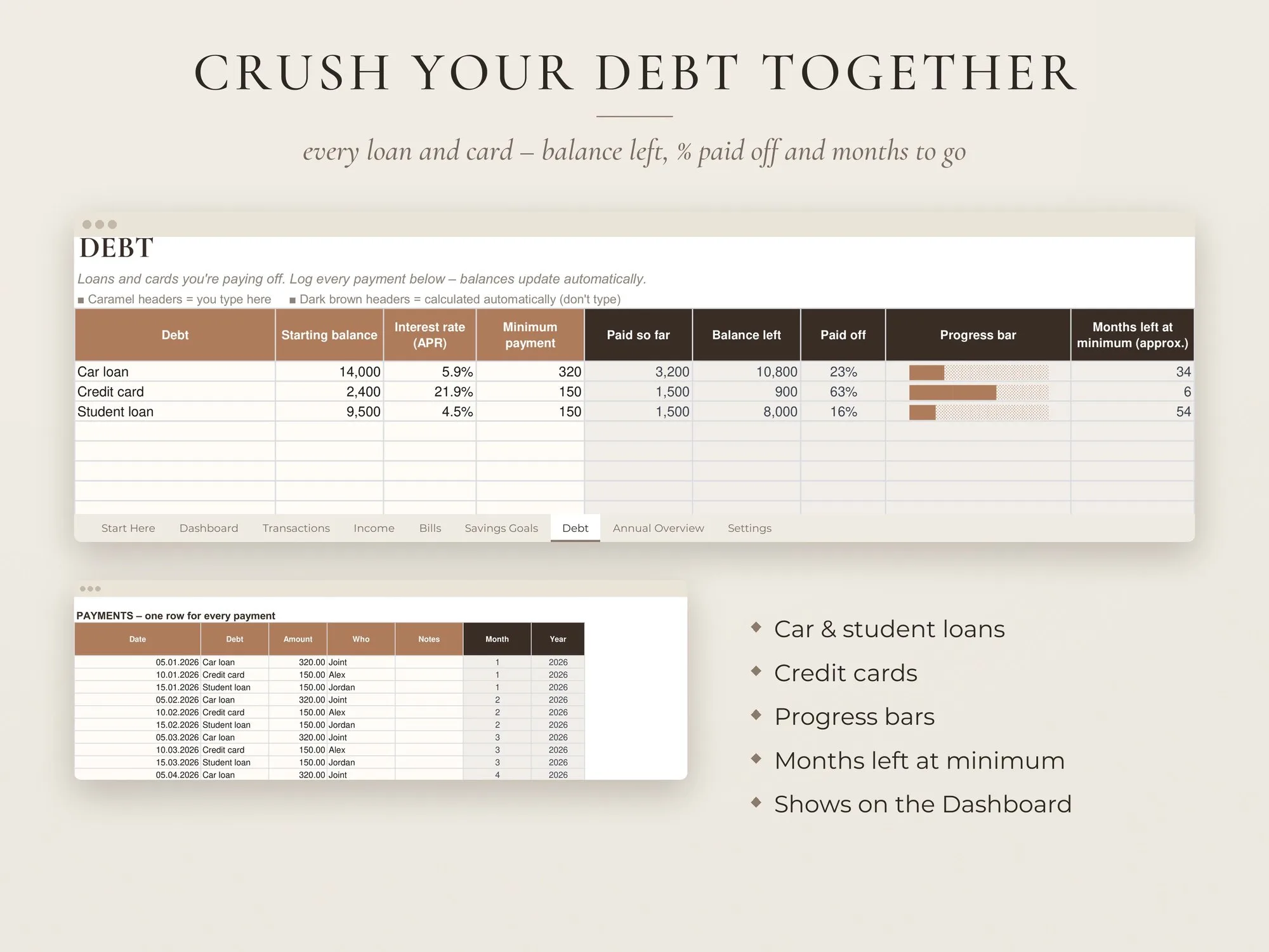 Couples Budget Spreadsheet – Google Sheets & Excel – preview 7