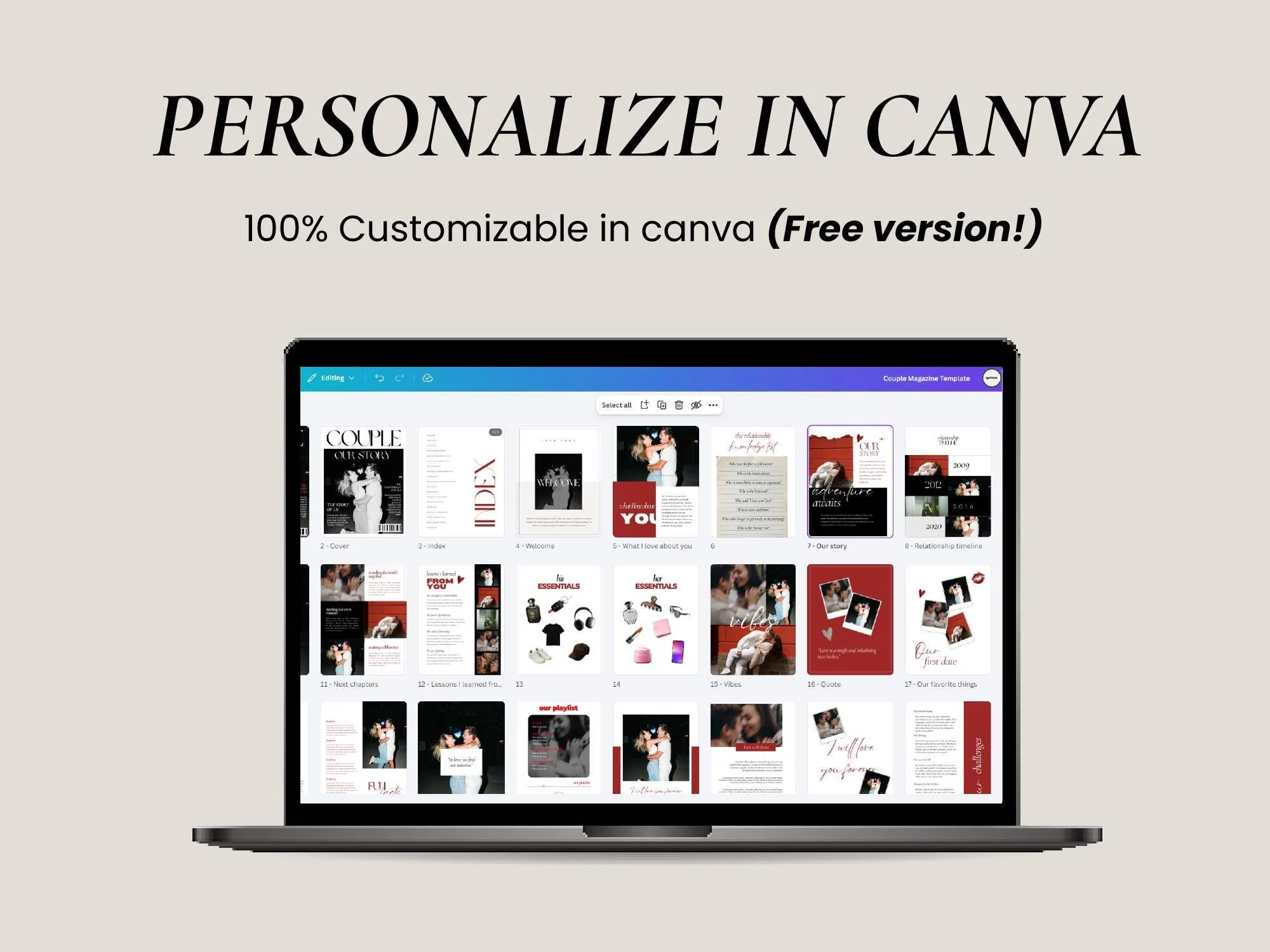 Couple's Magazine Template – Personalized Love Story Gift – preview 4