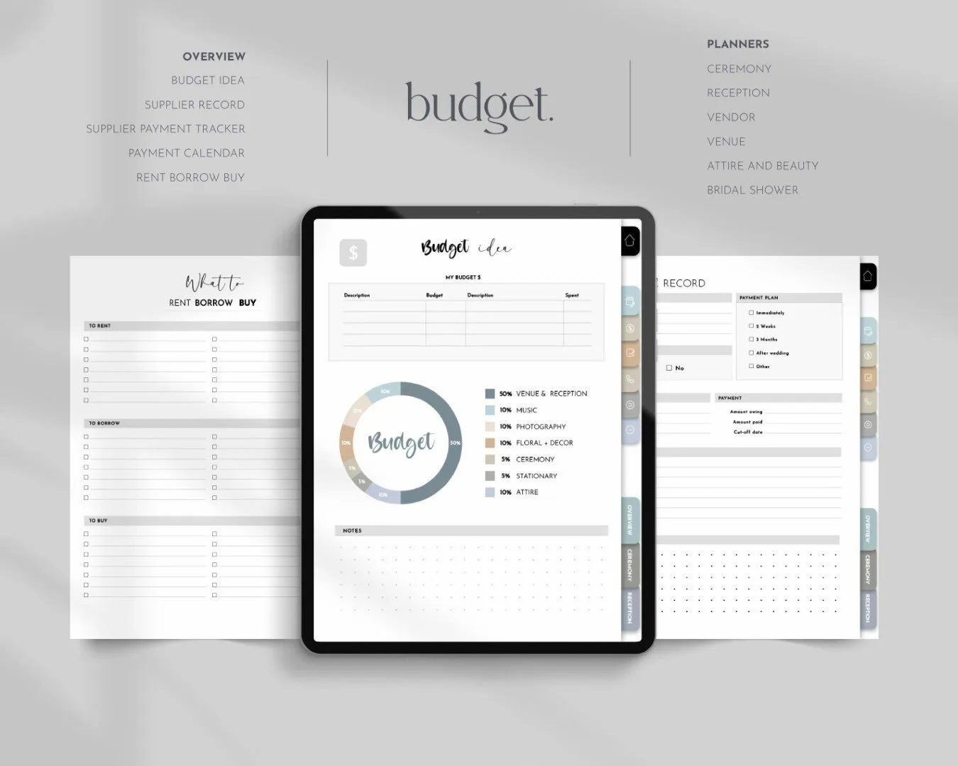 Digital Wedding Planner for Goodnotes – 300+ Pages – preview 3