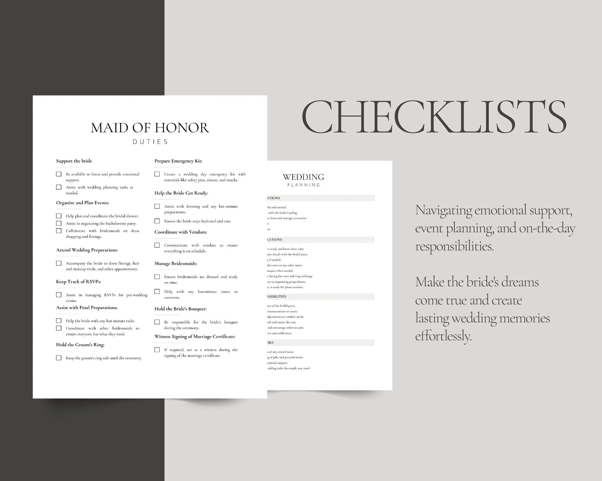 Maid of Honor Planner – Printable Binder – preview 5