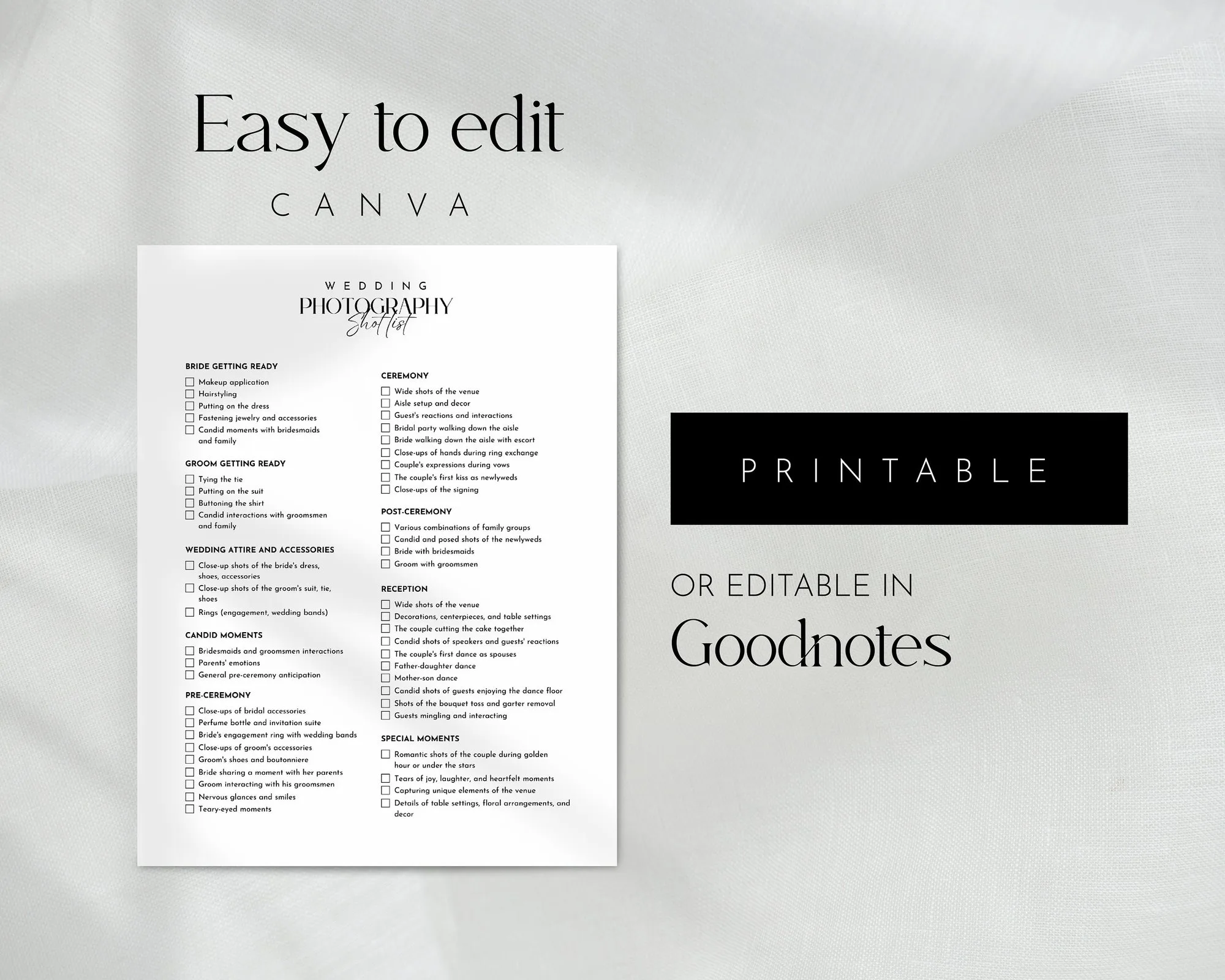 Wedding Photography Shot List Template – preview 2